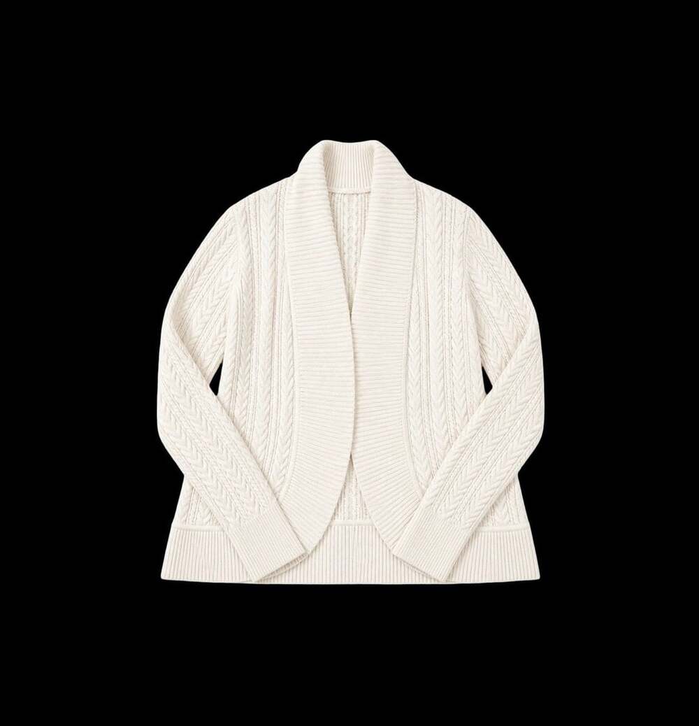 Talbots wool blend Women's XL Cable Knit Shawl Collar Cardigan Sweater